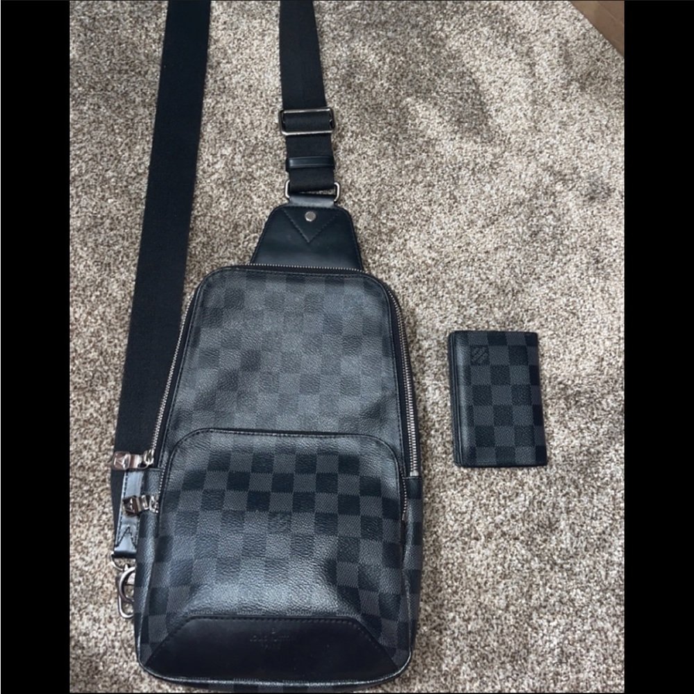 Louis Vuitton Avenue Sling Bag Damien Graphite w/ Wallet